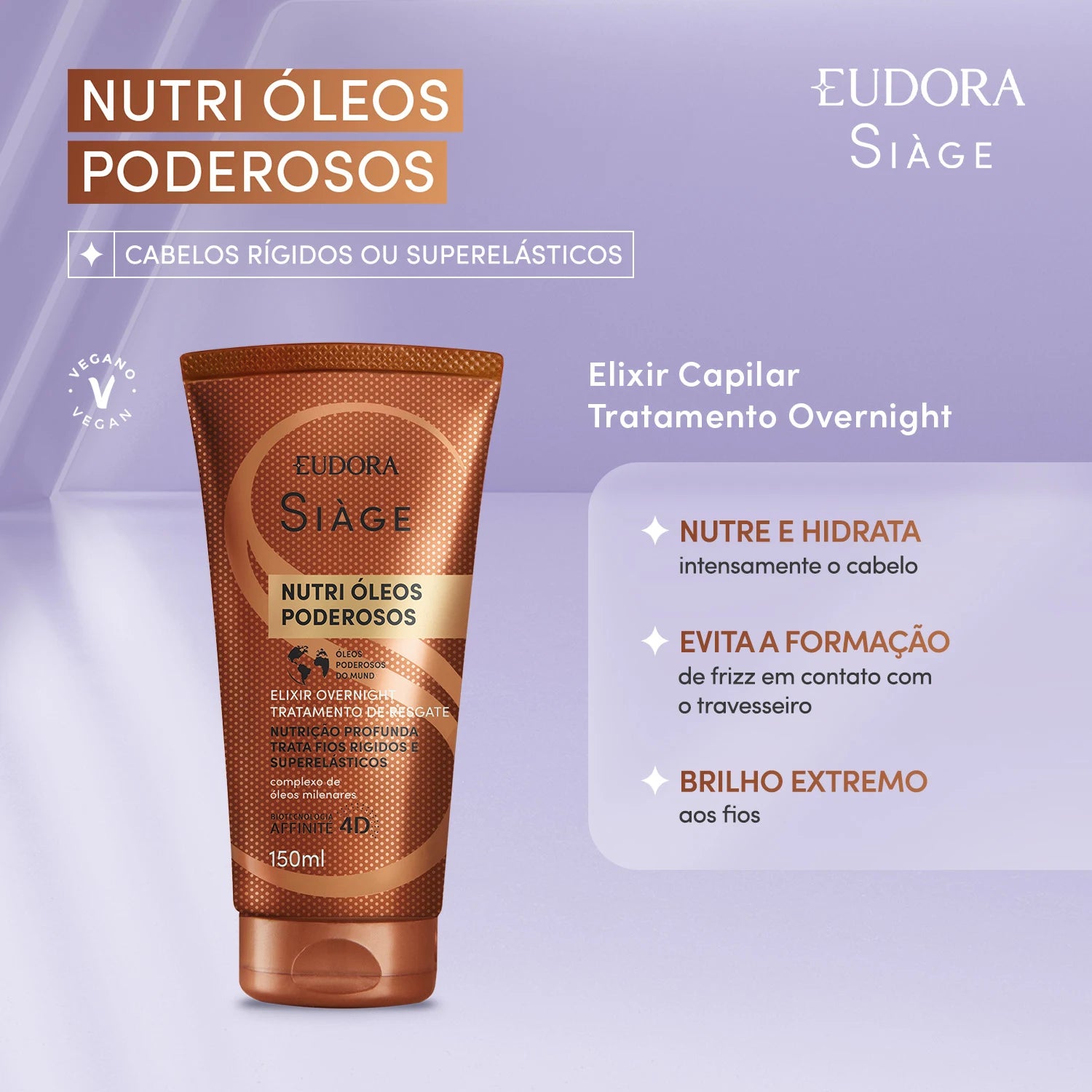 Elixir Capilar Tratamento Overnight Siàge Nutri Óleos Poderosos 150ml