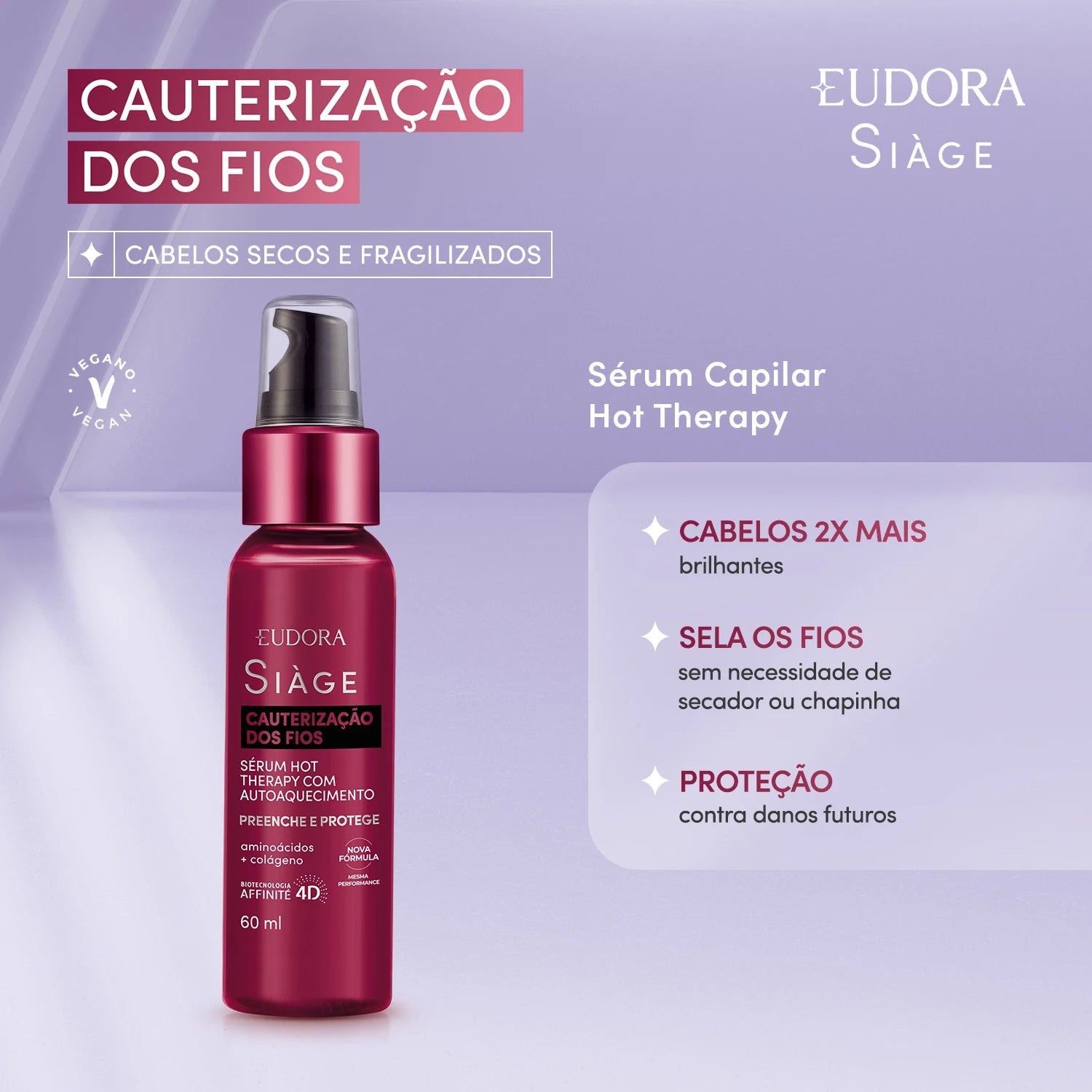 Sérum Capilar Siàge Hot Therapy Cauterização dos Fios 60ml