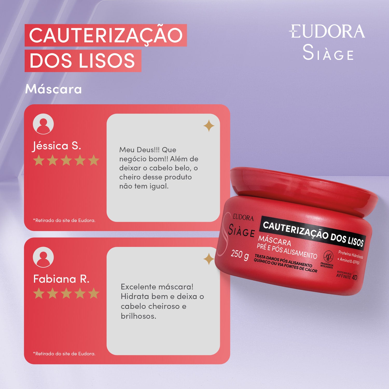 Máscara Capilar Siàge Cauterização dos Lisos 250g
