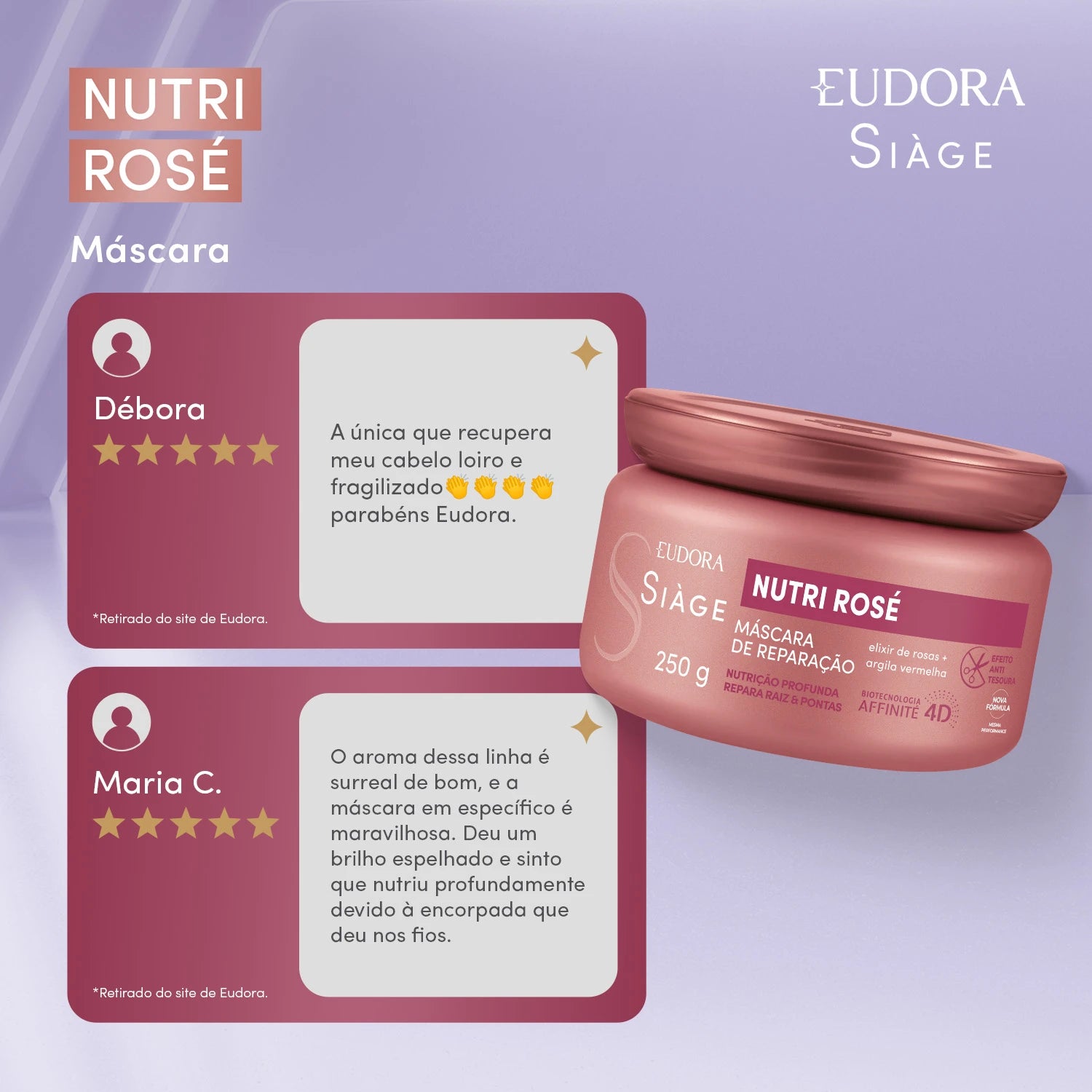 Máscara Capilar Siàge Nutri Rosé 250g