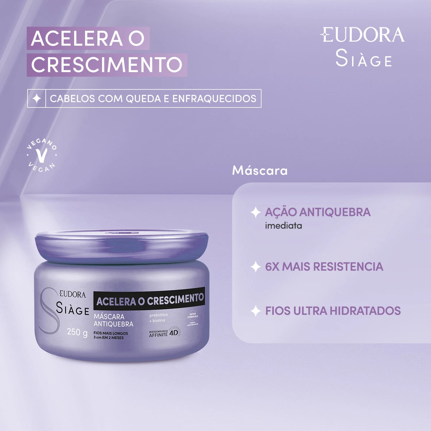 Máscara Capilar Siàge Acelera o Crescimento 250g