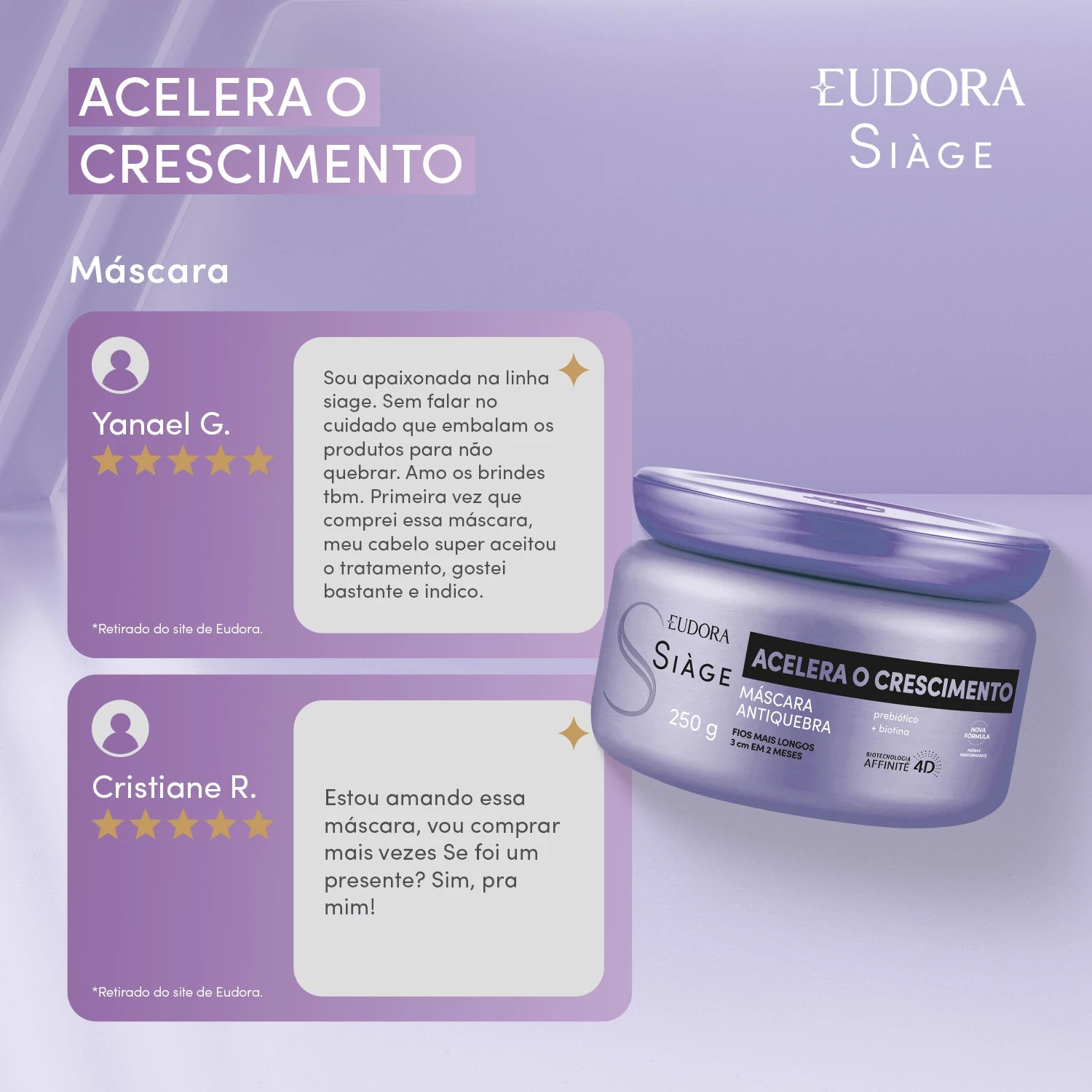 Máscara Capilar Siàge Acelera o Crescimento 250g